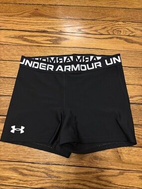Under Armour Black Women's Training Compression Bike Shorts with Logo Waistband